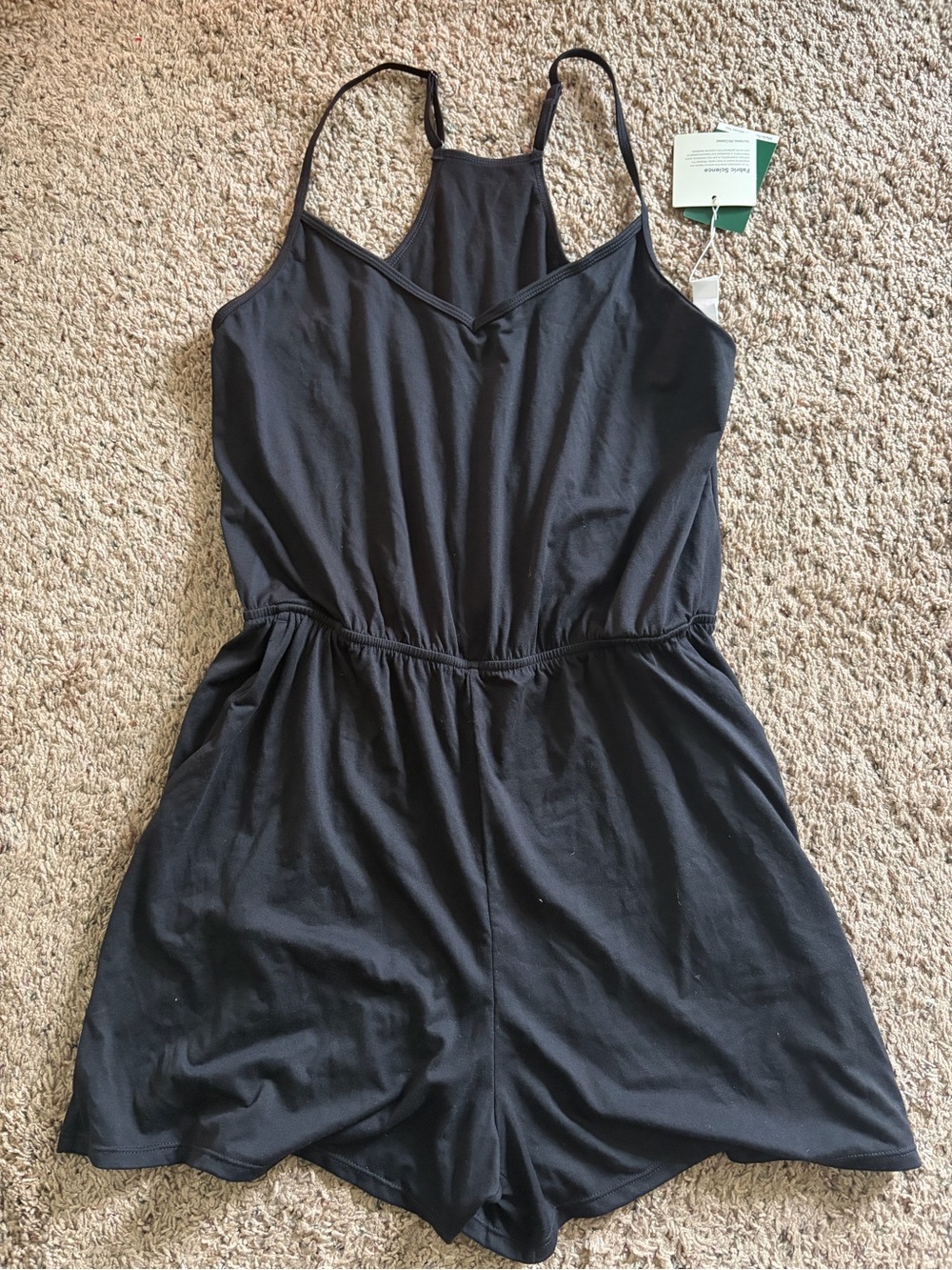 HALARA Black Sleeveless Romper with Adjustable Straps